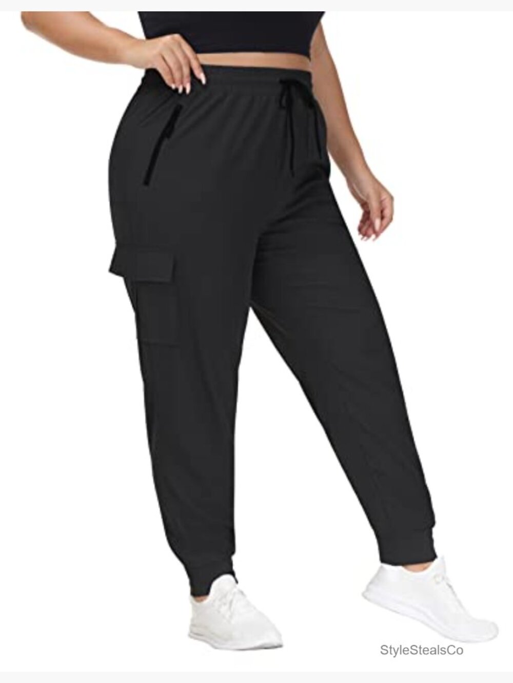 Plus Size Hiking Cargo Joggers Lightweight Quick Dry Athletic Pants Zipper - Picture 2 of 6
